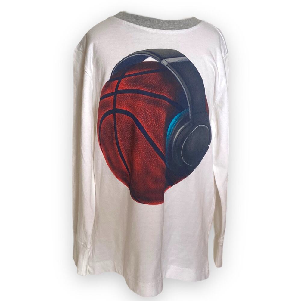 Gymboree Boys Tee Size XS 4 Mix 'n Match Basketball Tunes White NEW